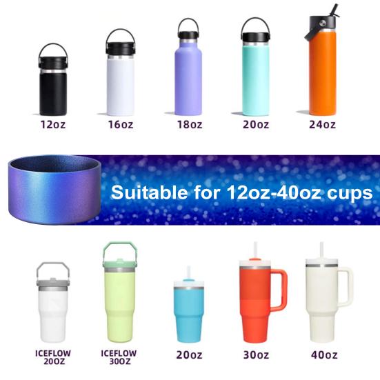 Silicone Cup Cover Gradient Color Cup Boot Anti-Slip Bottom Sleeve for Tumbler 20-40oz 12-24oz Water Bottles