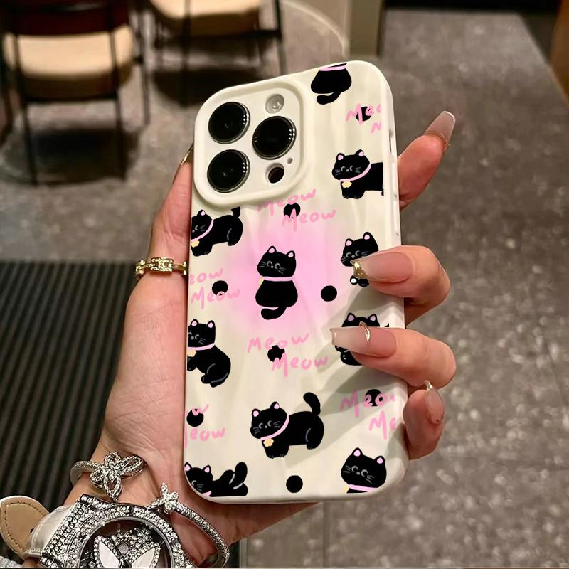Поверхность морщин и неровностей чехол для мобильного телефона милый кот напечатан защитный матовый чехол TPU мягкий силиконовый чехол
