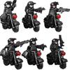 City Army SWAT Ghost Commando Special Forces Soldier Figures Motorcycle Military Weapon Building Blocks Toy for Kids Boys Gift