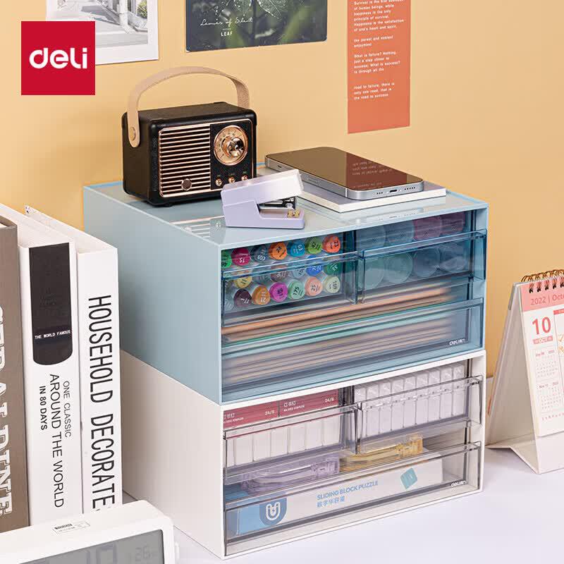 Deli 3-Grid Desktop Drawer Organizer