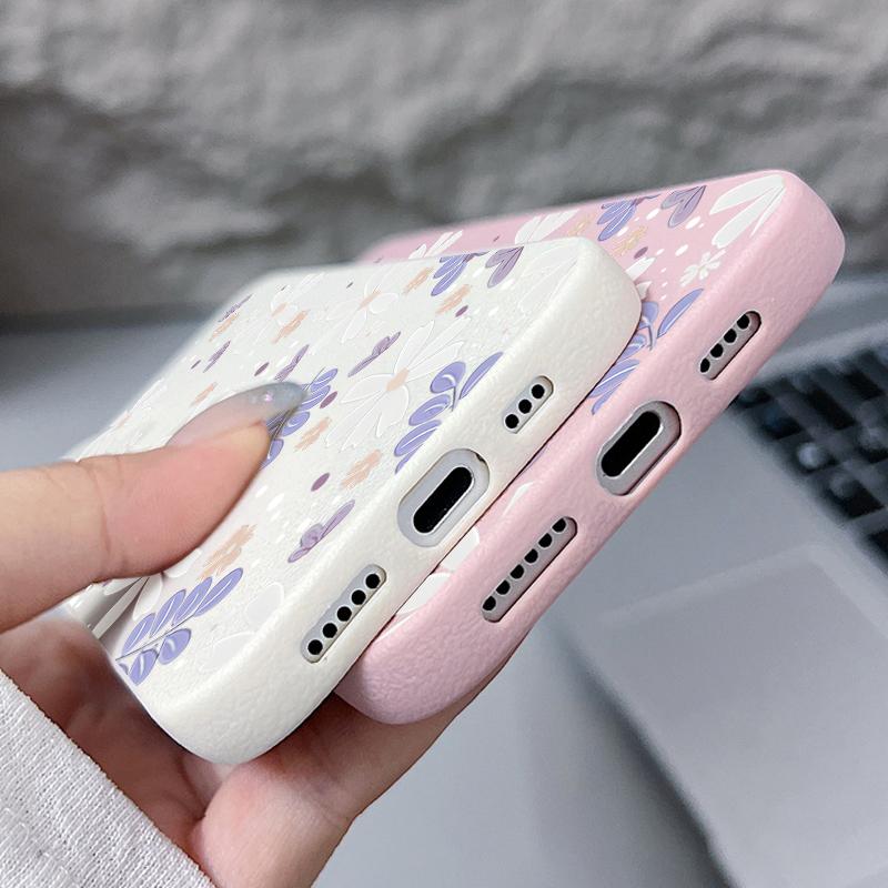 Чехол с цветочным узором для iPhone 16 Pro Max 15 14 13 12 11 Противоударный Тонкий Мягкий Силиконовый Чехол-накладка