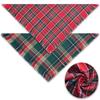 Tanpopo Christmas Dog Bandanas with Tassels Edges Stylish Plaid Scarf Bib Multiple Sizes Offered Bandanas for Medium Large Dogs