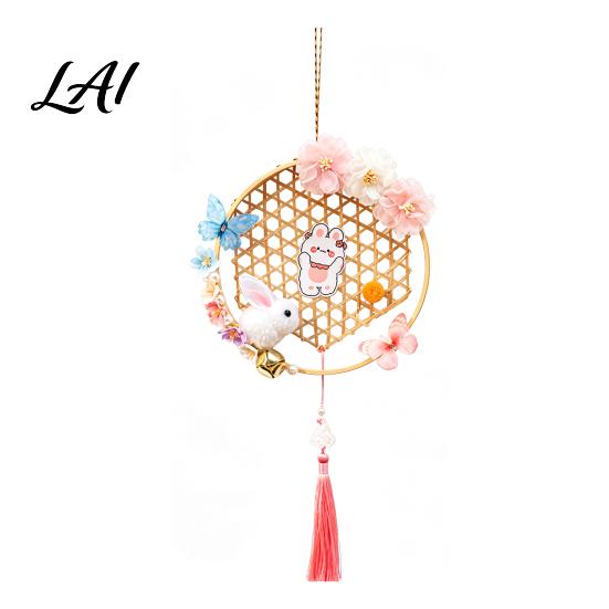 Mid-Autumn Festival Decoration Chinese New Year DIY Bamboo Woven Lantern Making Kit for Kids Decorative Tassel Bell Lanterns Adults Traditional