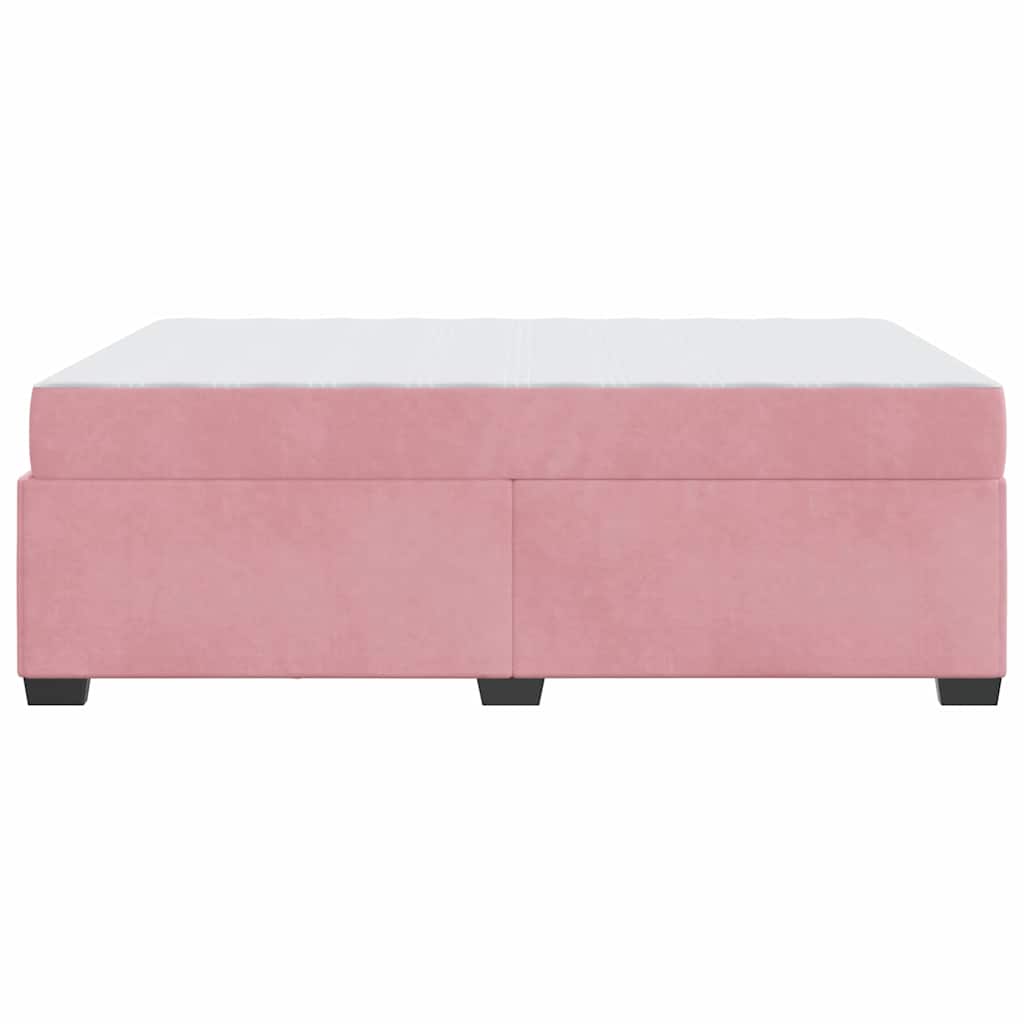 Bed Frame with Mattress Pink 140 x 200 cm Fabric