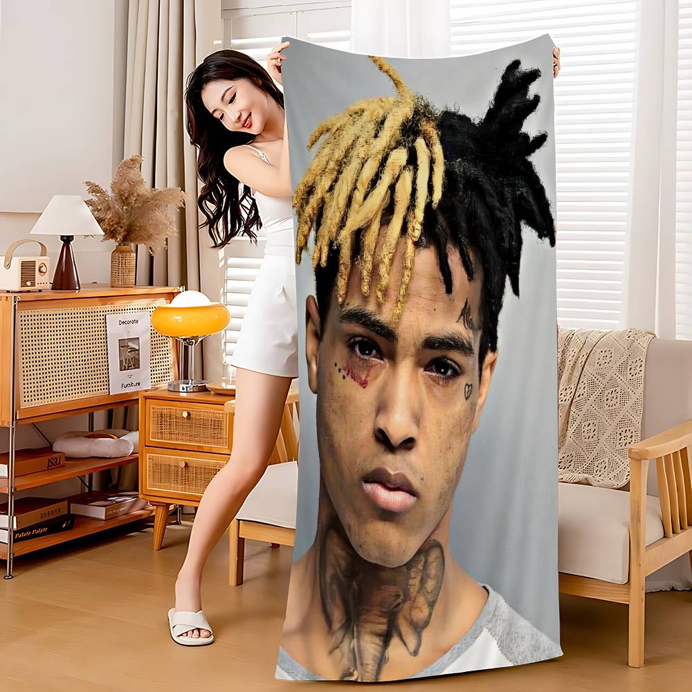 X-XXXTentacions 17 Рэпер Аниме Пляжное Полотенце для Купания Мягкое Впитывающее Кухонное Полотенце Детские Подарки для Детей Путешествия Кемпинг Спортзал