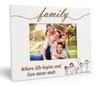 Darling Souvenir Made With Love  Engraved Table Top Photo Frame  Wooden Family Where Life Begins & Love Never Ends Quotes White Picture Frame