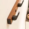 Walnut Hook for Bathroom Towel, Coat Hook, Living Room, Door Back, Clothes, Simple Black Storage, Save Space, No Punching