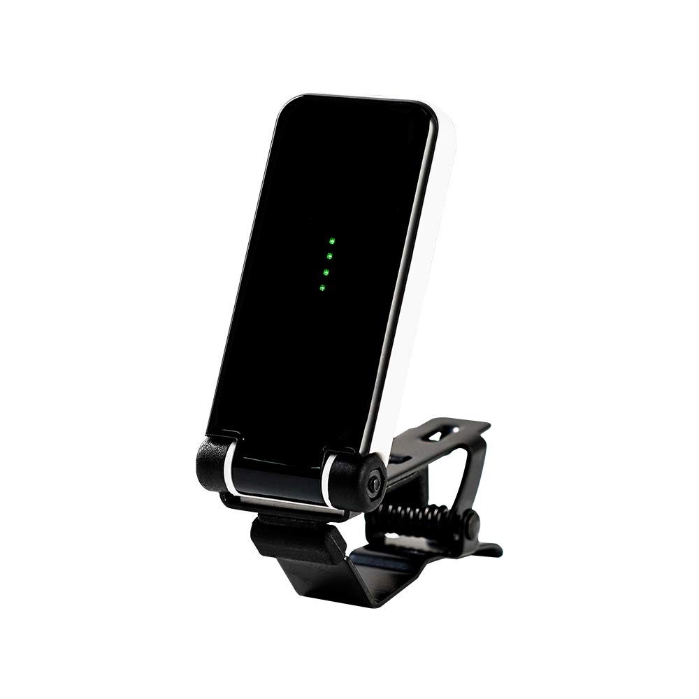 FLAMMA FT01 Tuner for and with Power Saving Mode and LED White Clip-On Guitar, Bass, Ukulele, Display,