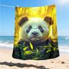1pc Panda Bamboo Forest Outdoor Blanket - Soft Flannel Cozy for Travel & Camping - All-Season Warm Bed Cover, Machine Washable yy251229069