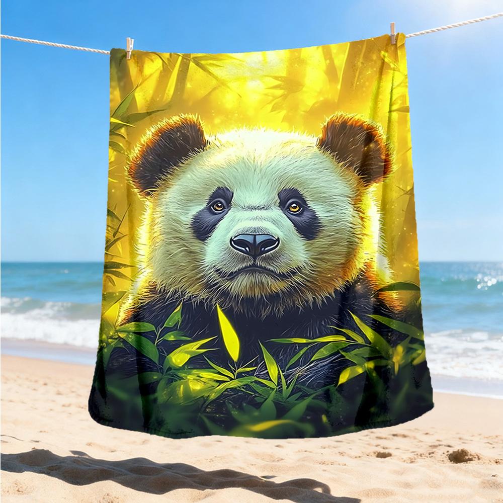 1pc Panda Bamboo Forest Outdoor Blanket - Soft Flannel Cozy for Travel & Camping - All-Season Warm Bed Cover, Machine Washable yy251229069