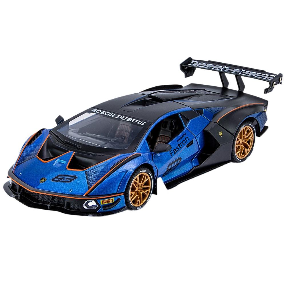 1/24 Lambos Essenza SCV12 Alloy Sports Car Model Diecast Sound Super Racing Lifting Tail Hot Car Wheel for Children Gifts