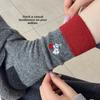 Детские шерстяные носки для осени и зимы, Толстые и теплые хлопковые носки, Милые носки с вышивкой в виде яблока и собаки, Пушистые кашемировые носки