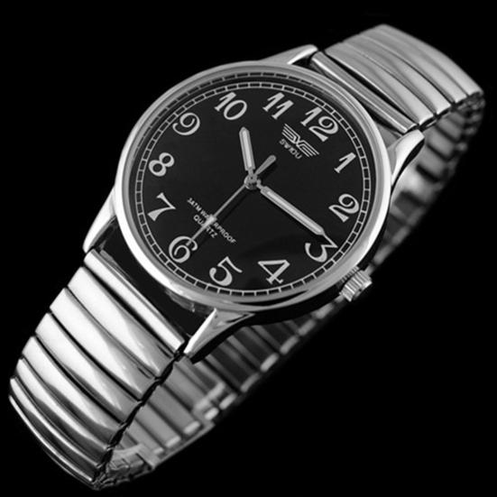 Men's Women's Couple Lover Elastic Alloy Quartz Analog Wrist Watch Fashion Gift