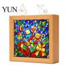 Acrylic Puzzle Night Light DIY LED Light, Christmas Town Jigsaw Lamp, Hand Assembled Decorative Box for Bedroom Desktop Warm White Lighting Home Decor