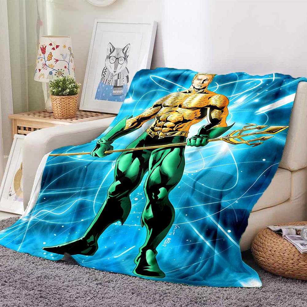 1pc Aquaman, Trident Flannel Throw Blanket Soft, Warm & Cozy for Couch, Bed, Office, and Travel Versatile All Season Gift, Christmas present