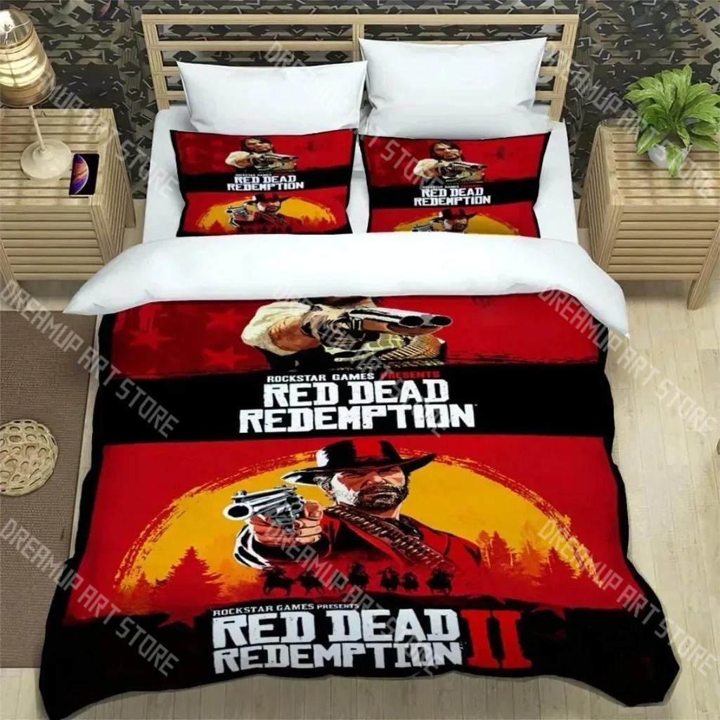 Модный комплект постельного белья Red Dead Redemption 2 Односпальный Полуторный Полный Евро Евро-макси Размер Комплект постельного белья для детской комнаты Пододеяльник Комплекты Простыня Комплект