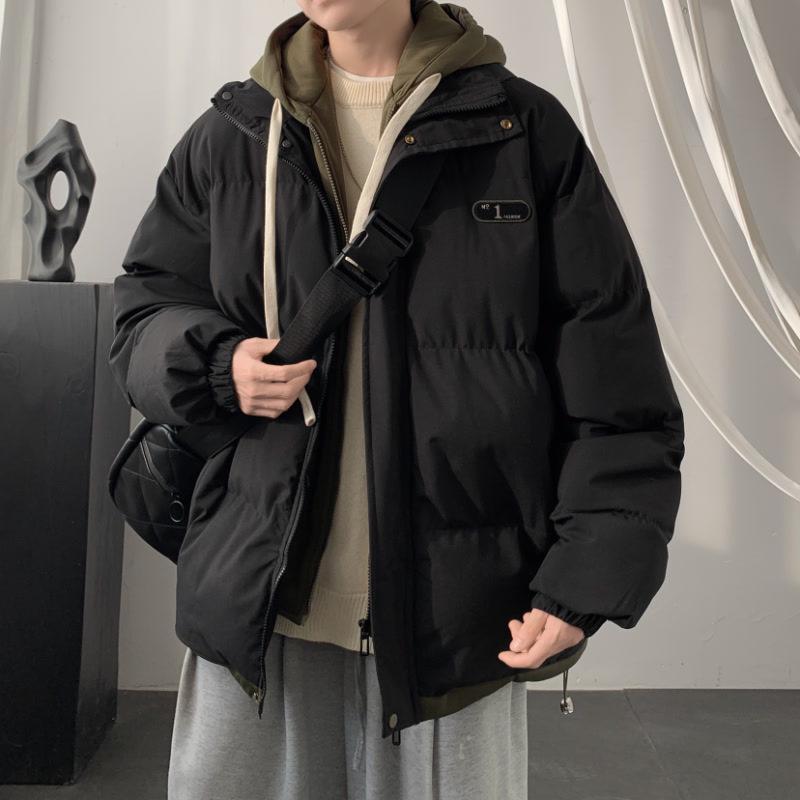 Boys' Winter Cotton Set: Faux Two-Piece Jacket & Warm Coat