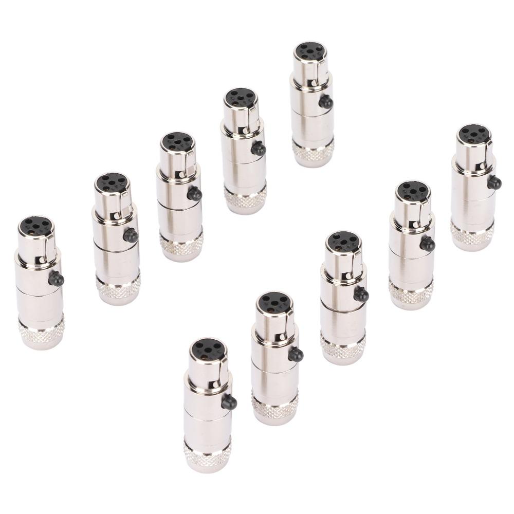10PCS Protective Shielding 4 Pin Mini XLR Female Connectors for Monitor Speaker