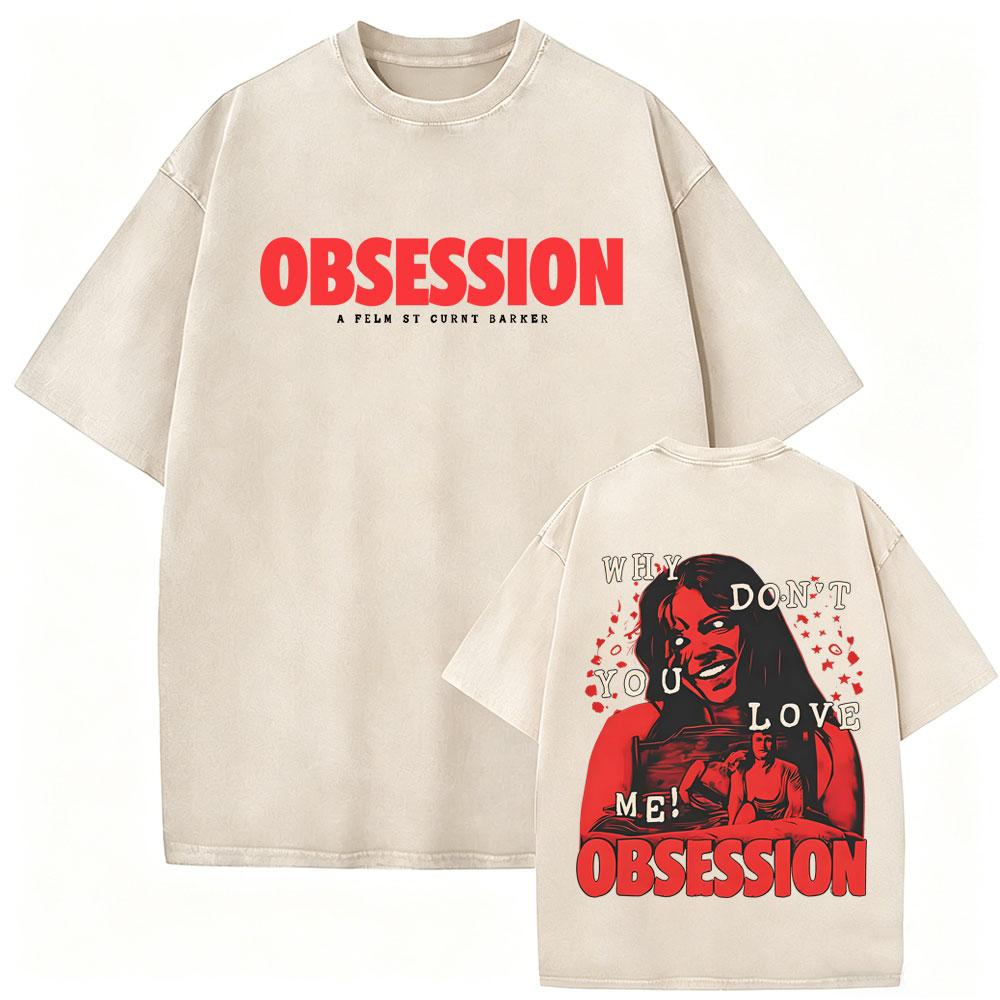 Washed Vintage Horror Movie Obsession Why Dont You Love Me Graphic Tshirt Men Women Clothing Fashion Casual Oversized T Shirts