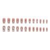 24 Pcs Medium and Long Explosive Retro Natural Camellia Wearable Fake Nails Sweet Girl Special Nail Patch