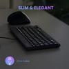 Perixx Backlit Membrane Space Saving PERIBOARD-326US Keyboard, Wired, Compact, USB, Small, Tenkeyless, Keys, [Official Warranty] (English Layout,