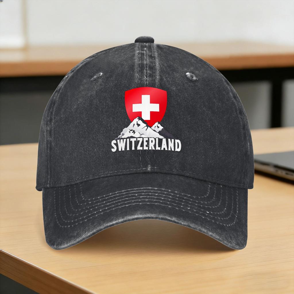 Switzerland Home To Helvetia Mountains Swiss Casual Baseball Cap For FeUnisex Unisex Summer Hiking Fishing Trucker Hat High Quality