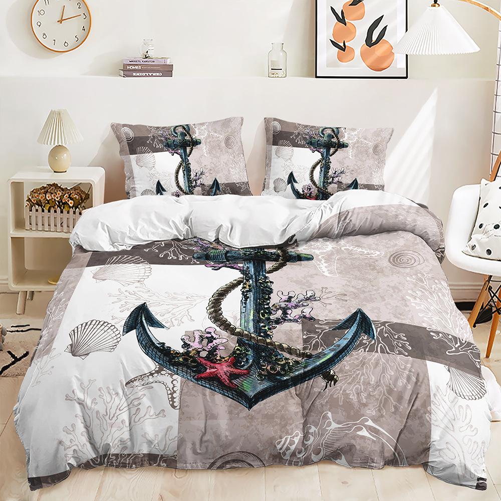 Bed Three-Piece Aquatic Animal Marine Quilt Cover 3D Digital Printing Kit