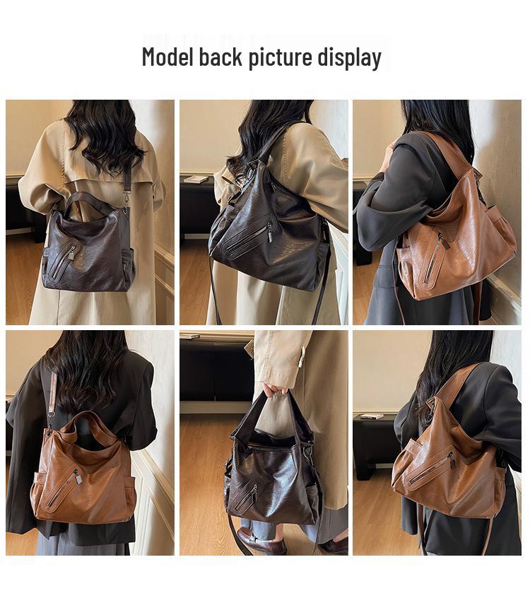 2025 Женская Модная Текстурированная Сумка-Тоут Большой Вместимости на Плечо и Через Плечо