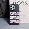 Модный Чехол для телефона SWAG с буквой и узором из личи кожи Для Samsung S26 S25 S24 S23 S22 S21 S20 S10 Plus FE Ultra 4G 5G Ударопрочный