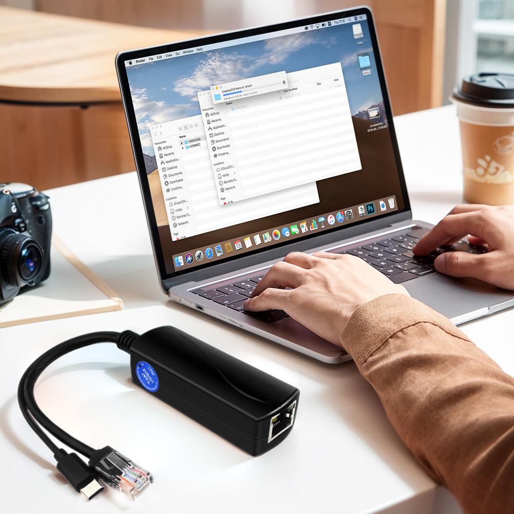 PoE 48V to USB-C 5V 4A Output IEEE8023af at Compliant Splitter Adapter for Reliable Ethernet Power Solution