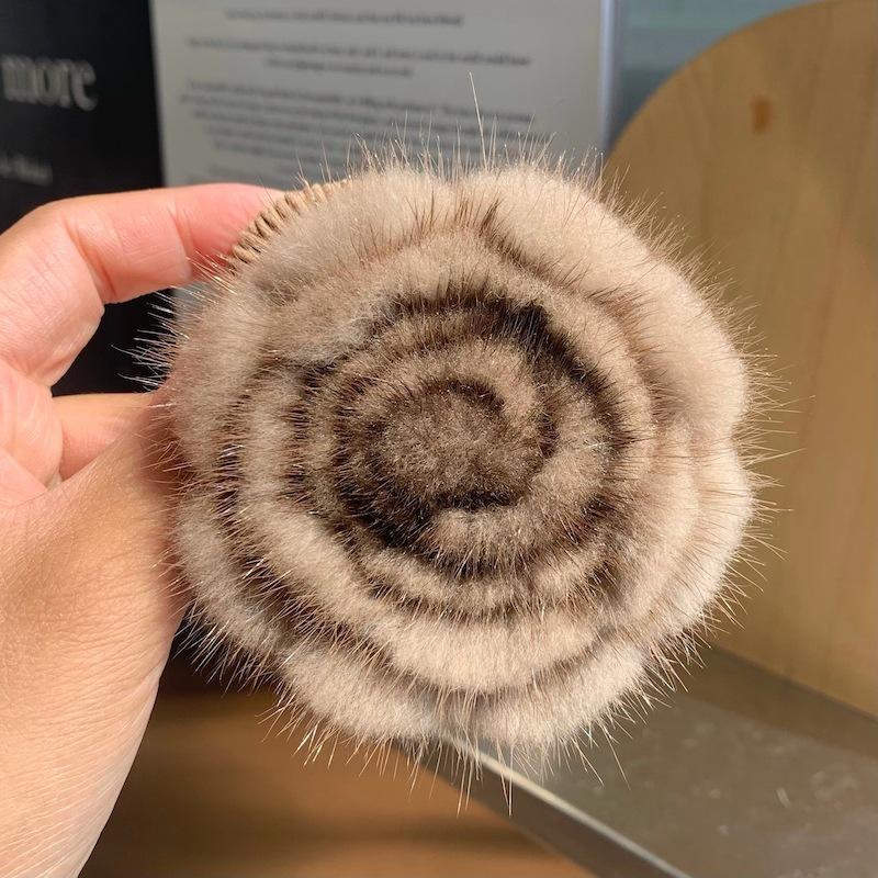 Брошь-цветок из натурального меха норки, женская, простая, модная, высококачественная, булавка для свитера, аксессуары, одежда, шарф, декоративные аксессуары