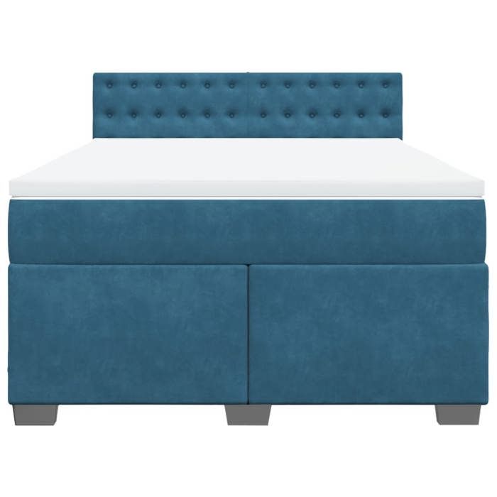 Maison Exclusive - Sommier à lattes de lit et matelas Bleu foncé 140x200cm Velours