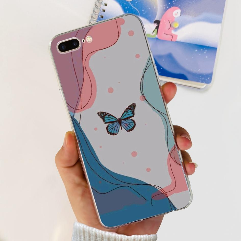 Чехол для iPhone 7 8 Plus Роскошный Мраморный Астронавт Тонкий Мягкий Силикон Прозрачная ТПУ Задняя Крышка Для iPhone 7Plus A1784 8Plus A1897 Чехол