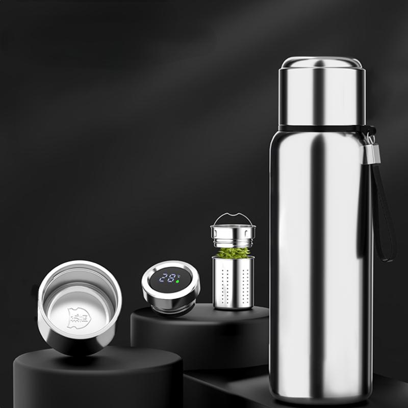 1 шт. умный термос с вакуумной изоляцией, кружка, большая емкость, термос, бутылка для воды из нержавеющей стали