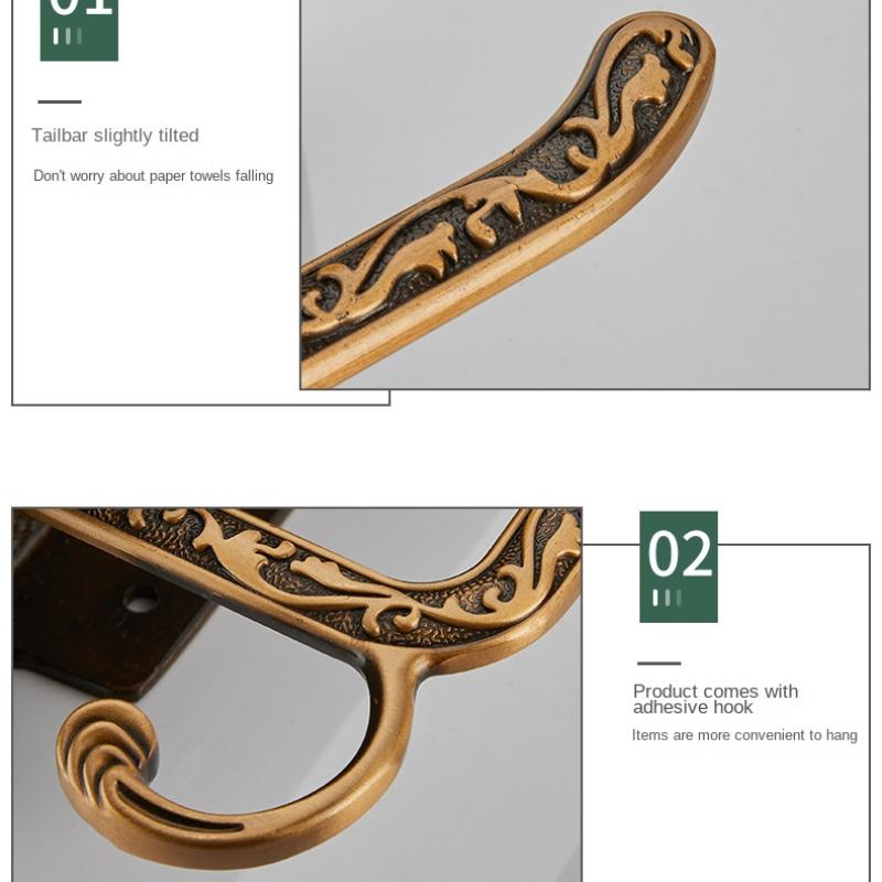 Старинный антикварный латунный держатель для туалетной бумаги с полкой для телефона, подвесная полка для салфеток, полка для рулонов в ванной, декоративный стиль