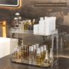 AEE2-Desktop Storage Rack, Household Bedroom, Cosmetics Storage, Bathroom, Kitchen, Transparent Double Layer Storage Rack