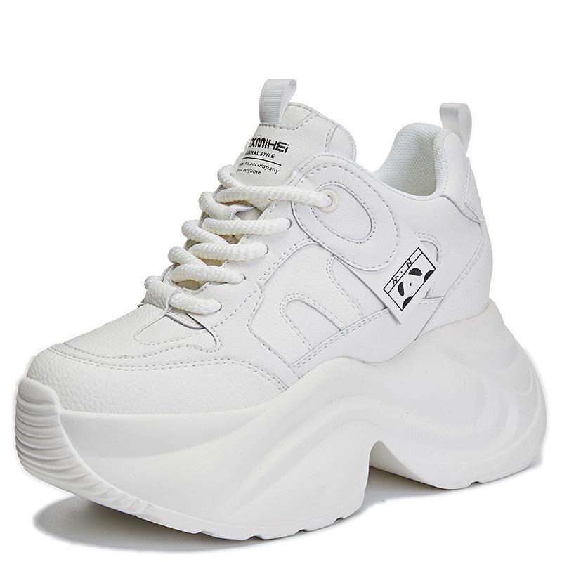 Women's Breathable 8cm Height-Increasing Dad Shoes, Thick-Soled Mesh Casual Sports Sneakers A8860