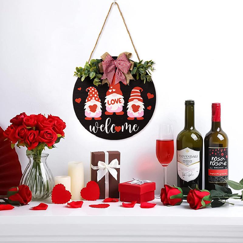 Креативный День Матери Любовь Гном Приветственная Табличка С Красным Бантом И Сердечным Декором