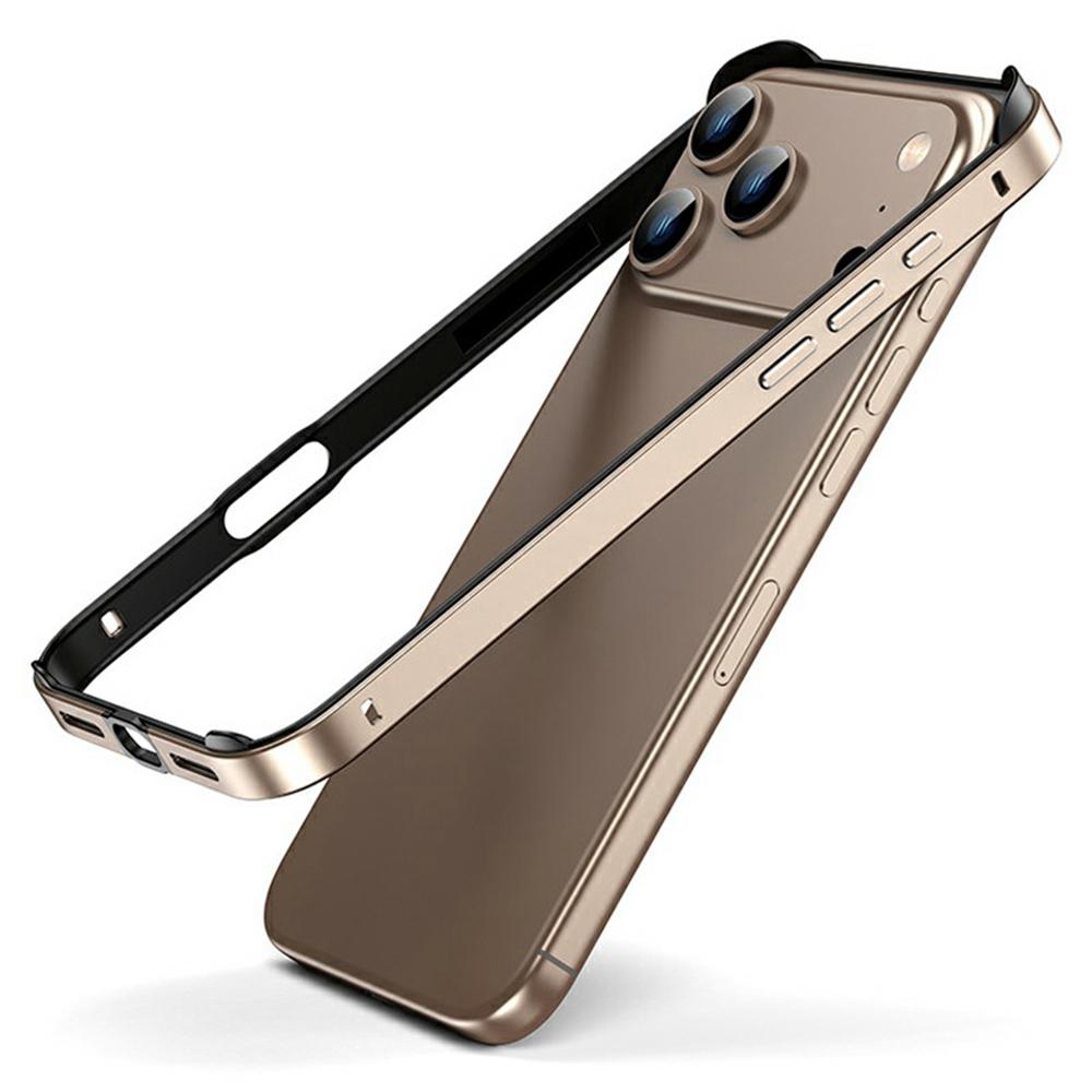 For iPhone 17 Pro Max Case Hollow Heat Dissipation Silicone Metal Bumper Phone Cover