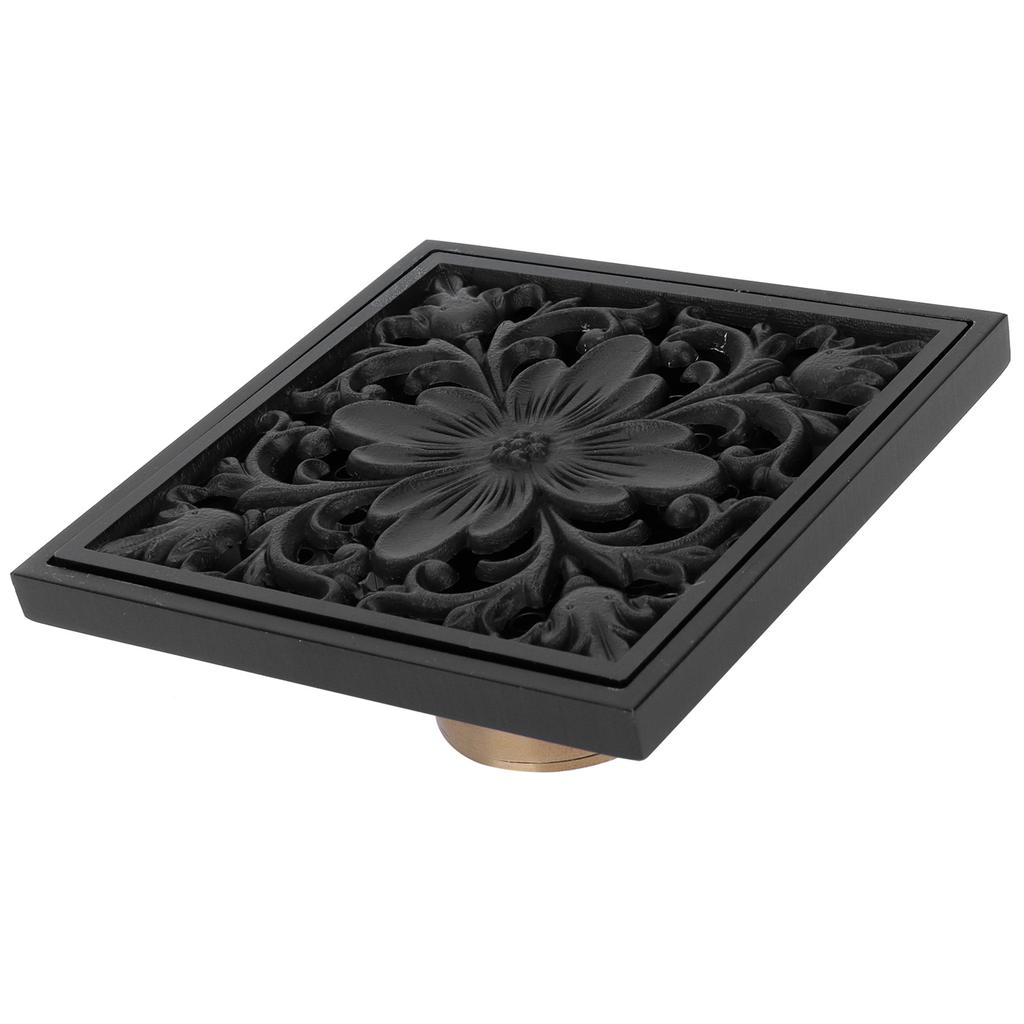 10x10см Черный напольный слив Медный устойчивый к запахам Скрытый напольный фильтр для отеля ванной комнаты дома