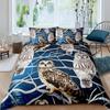 Owl Duvet Cover Bird Decor Bedding Set Printed Comforter Cover for Boys Girls Children Teens Bedroom Decor with 2 Pillow Case