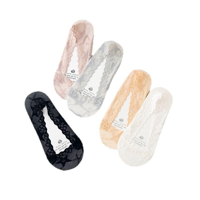 Summer Cotton, Socks Lace Women'S Silicone Non-Slip Invisible Socks, Breathable Socks, Women'S Socks