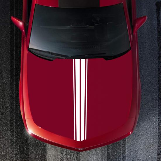 D-1040 стильная наклейка на крышку двигателя автомобиля декор в полоску эмблема повязка авто наклейка