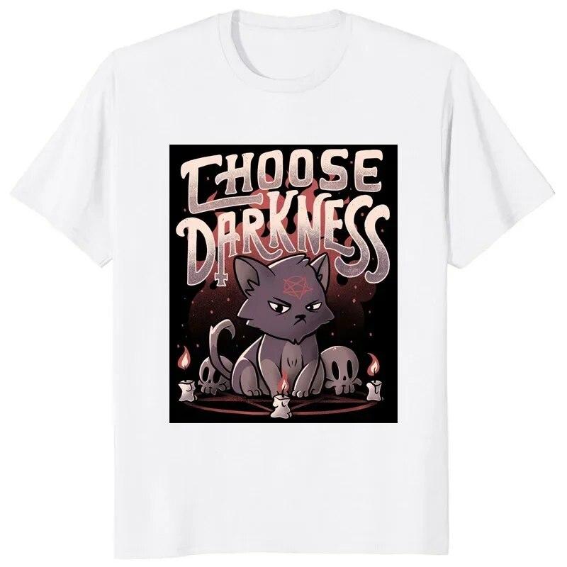 Gothic Baphomet Goat Kawaii T Shirt Satan Respects Pronouns Printed Women Tshirt Atheist Halloween Tops Satan Demon Ghost Tees