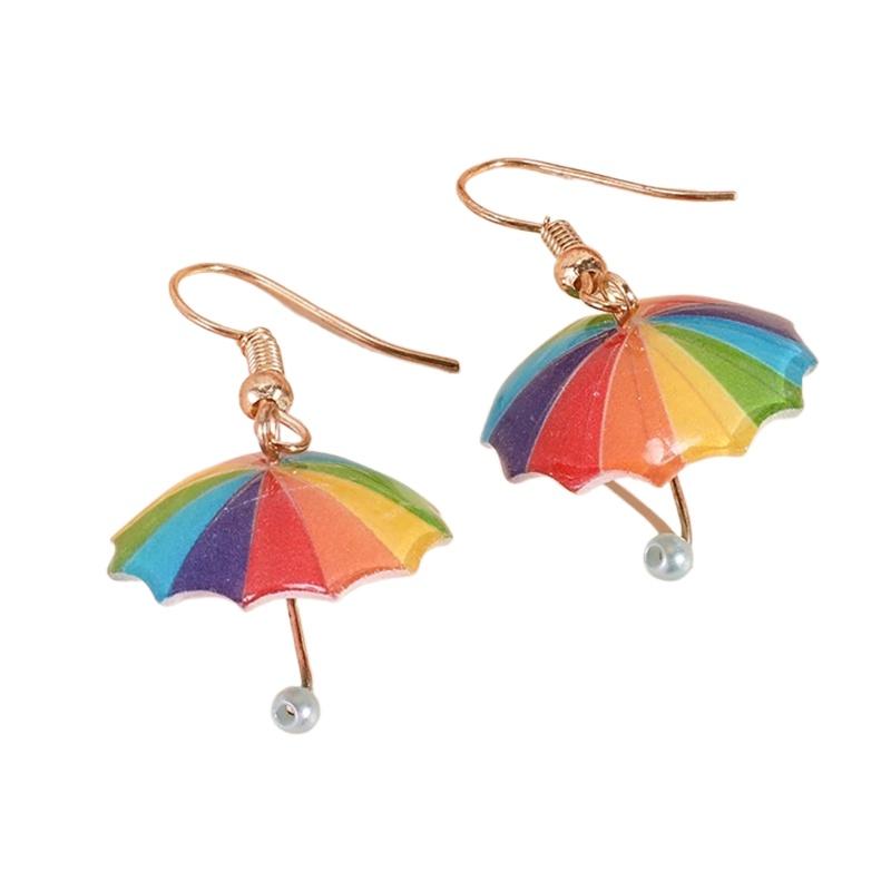 1 шт. серьги-капли милые акриловые уникальные подарочные ювелирные изделия зонтик девушки красочные дизайнерские серьги милые женщины