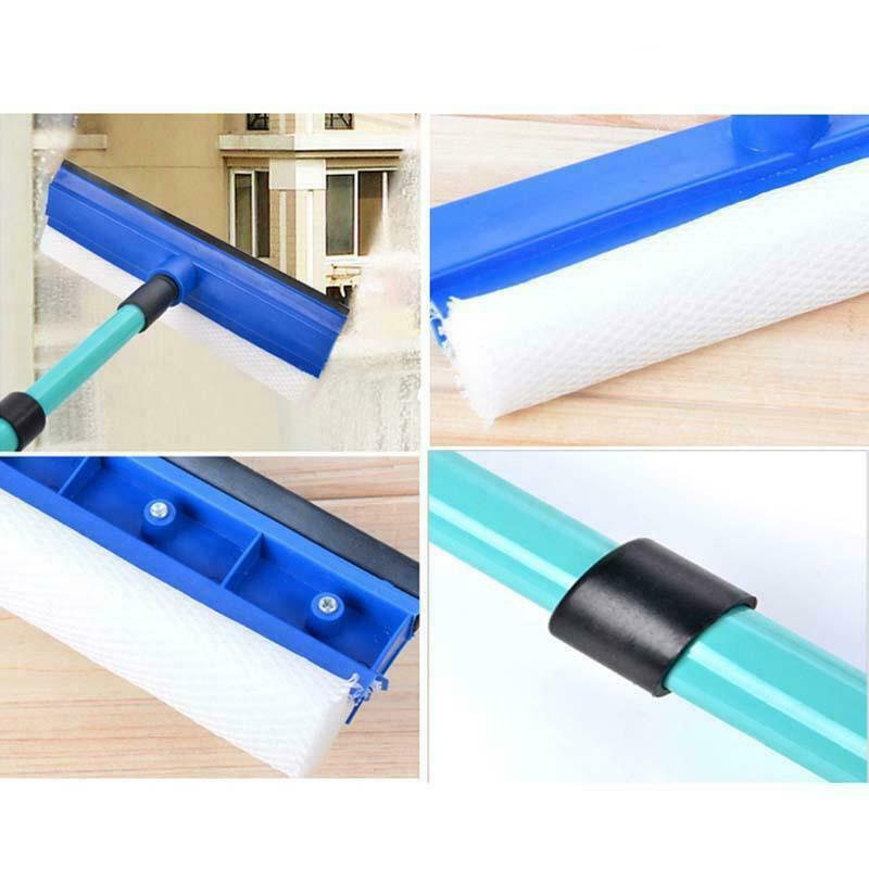 2 In 1 Wiper Long Handle Sponge Brush Telescopic Window Glass Cleaner Window Mop Squeegee Wiper Cleaning Tool