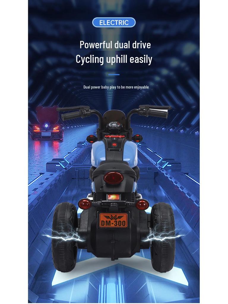 Детский электрический трехколесный велосипед: Мотоцикл на радиоуправлении