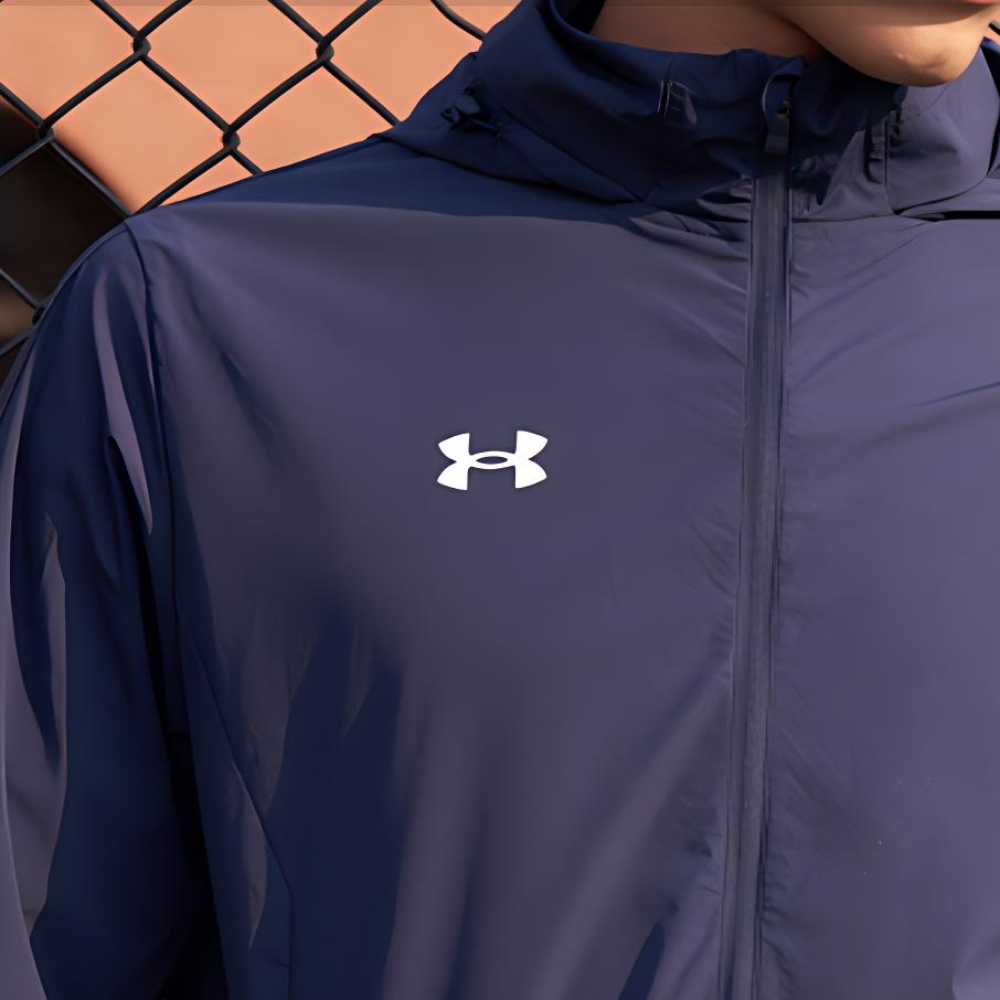Under Armour Эластичная Складывающаяся С Капюшоном Спортивная Тканая Куртка Мужская Академический Синий 22500408-408