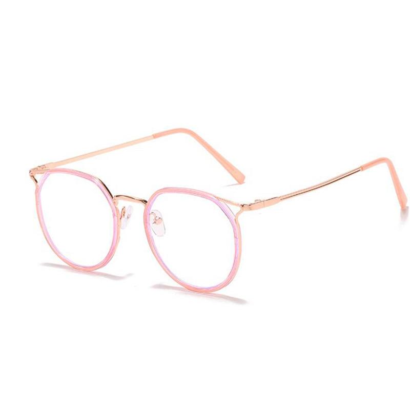 Розово-золотая оправа Линзы для близорукости Кошачий глаз Очки по рецепту Женские Мужские Металлические Очки для близорукости 0 -0.5 -1.0 -1.5 До -6.0