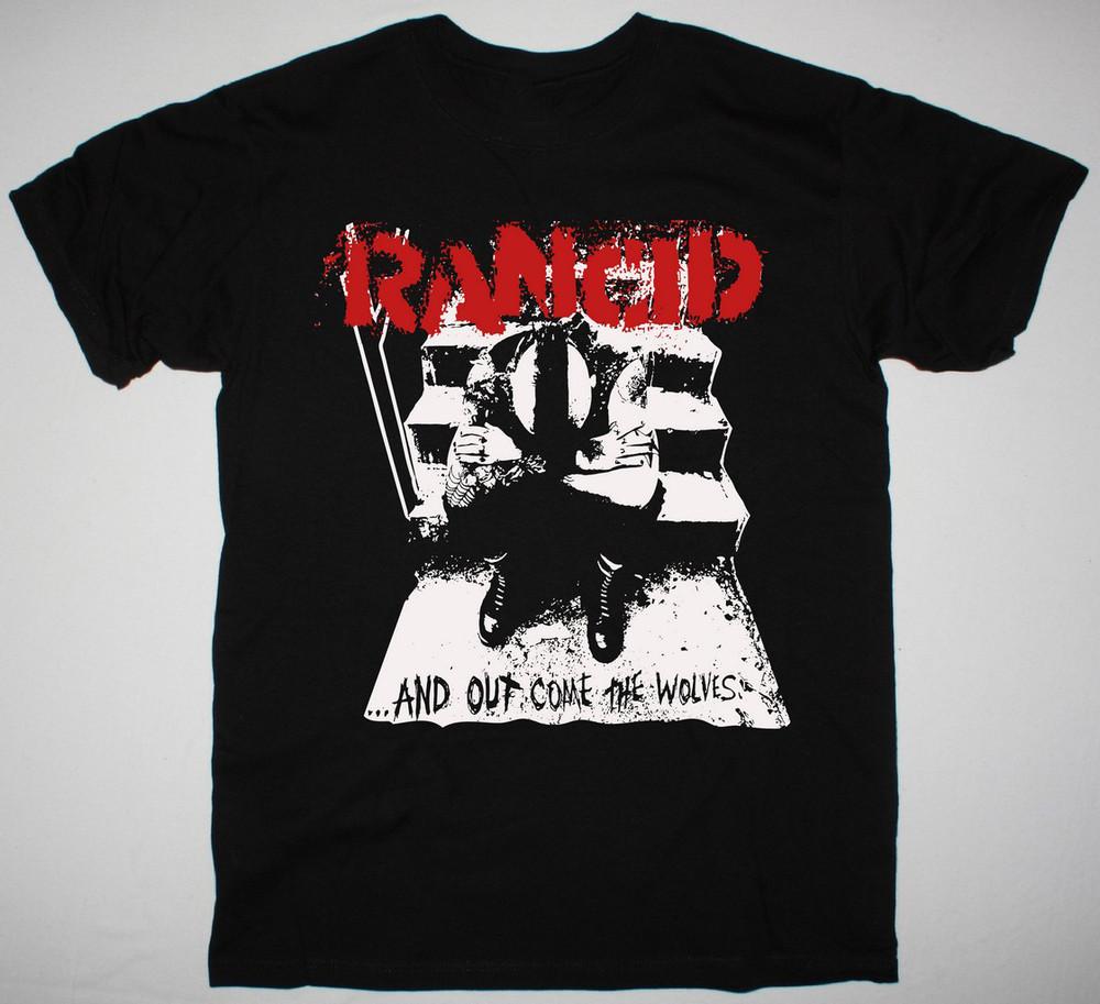 RANCID AND OUT COME THE WOLVES НОВАЯ ЧЕРНАЯ ФУТБОЛКА VN727 Унисекс Футболка